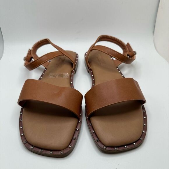 CUSHIONAIRE Women's one band sandal +Memory Foam 7 BROWN - Picture 2 of 7